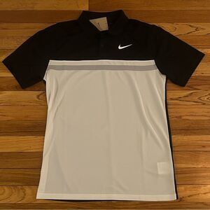 Nike Dri-Fit Victory Colorblock Mens Golf Polo Shirt Black Size Small DH0845-010